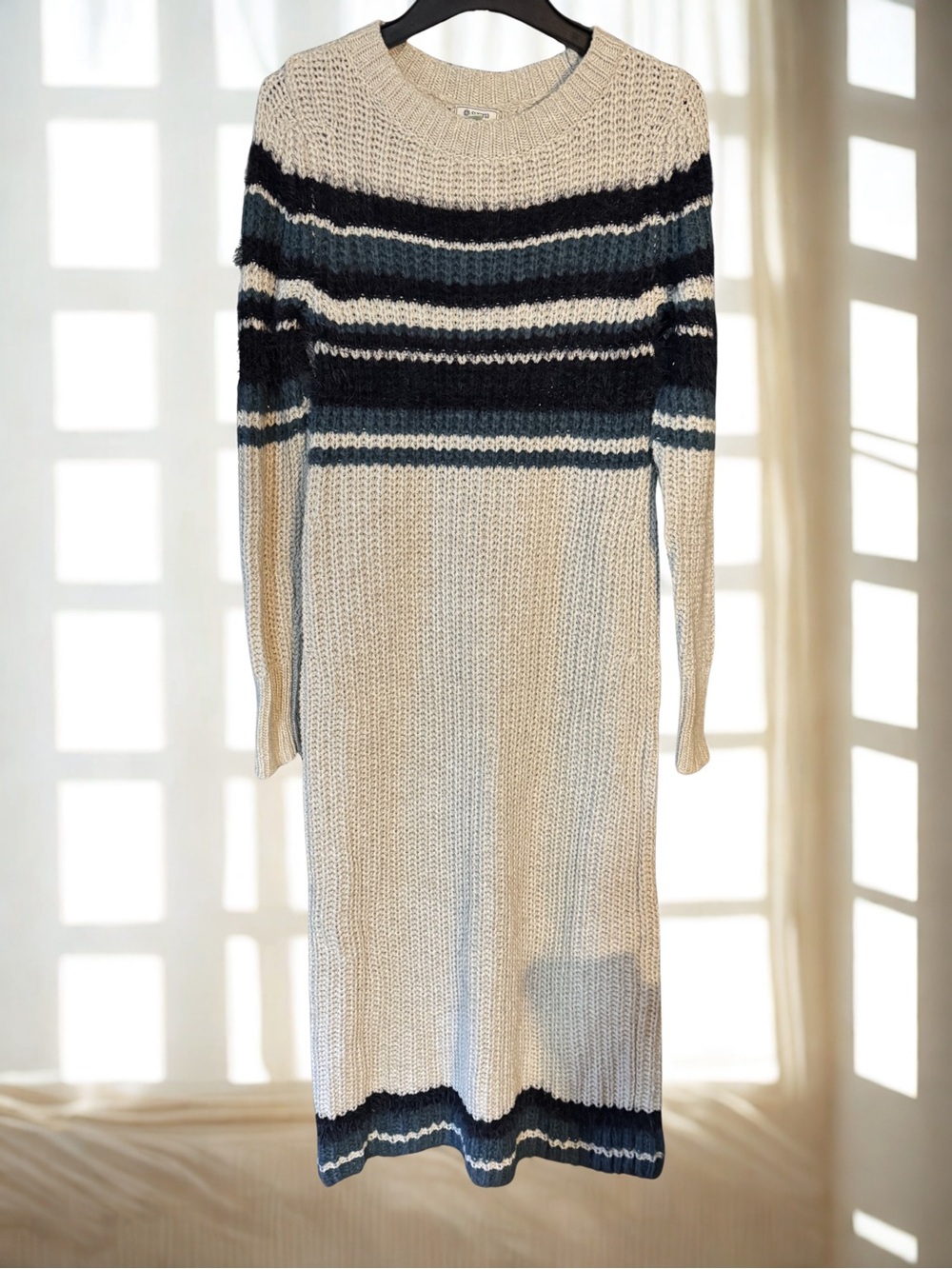 Susina Cream Knit Sweater with Cable Stitch